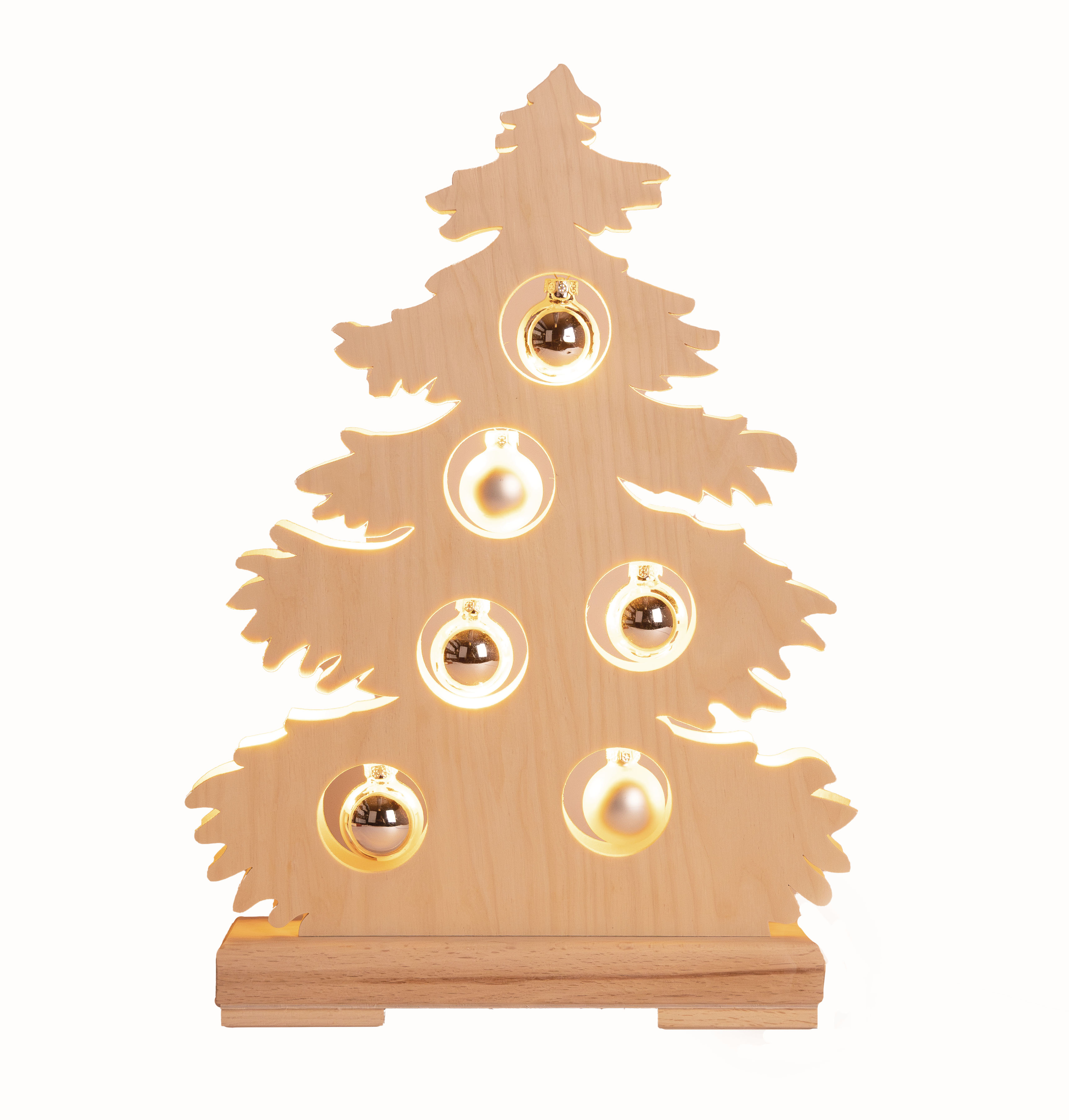 Tanne kl., natur, silberne Kugeln Voll-USB