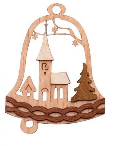 Baumschmuck Glocke mit Kirche