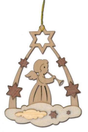Baumschmuck, Sternenbogen Wolke mit Engel und Trompete