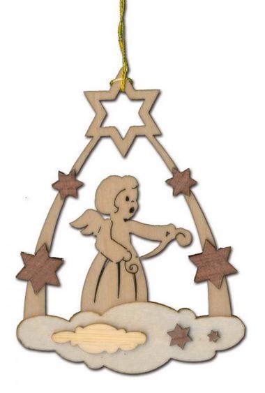 Baumschmuck, Sternenbogen Wolke mit Engel und Schriftrolle