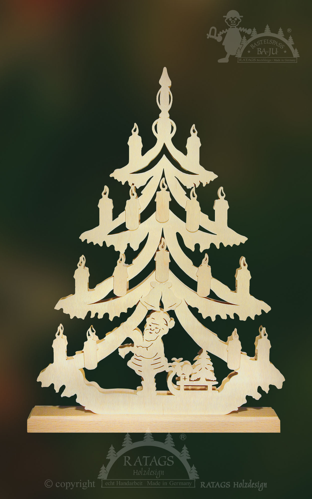Tanne zum Basteln, klein, Weihnachtsmann Tanne zum Basteln, klein, Weihnachtsmann