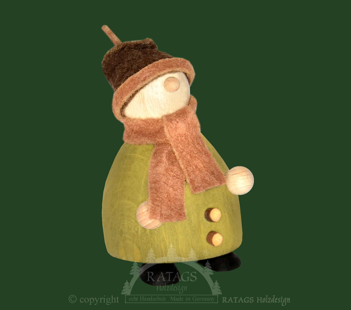Molli, Junge Linie, Mütze, grün/braun Molli, Junge Linie, Mütze, grün/braun