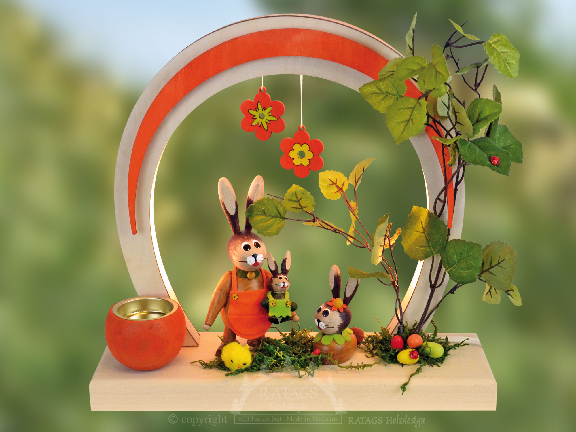 Romantikleuchte Ostern,LED,rund - orange Romantikleuchte Ostern,LED,rund - orange