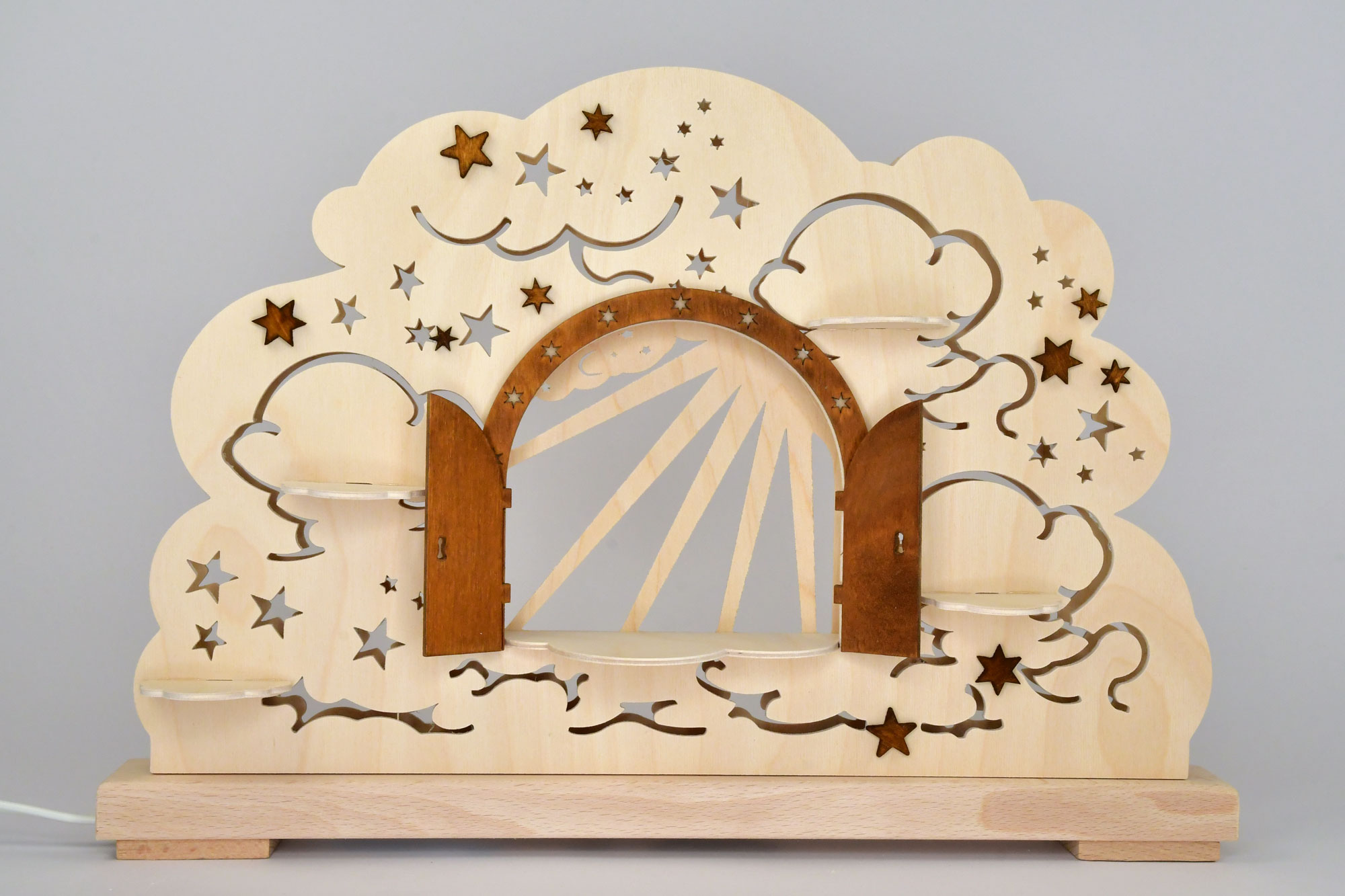 Schwibbogen kl., Wolke f. Engel, natur, unbestückt