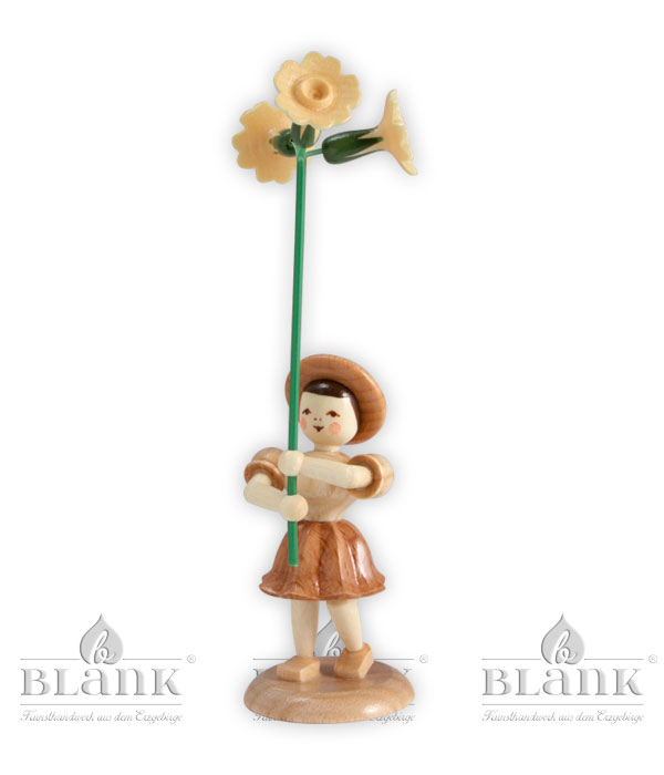 Blumenkind mit Primel, natur H 12 cm