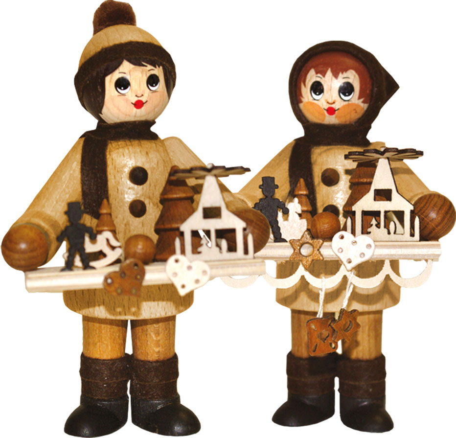 Figuren groß, 2er Set, Striezelkinder, natur Figuren groß, 2er Set, Striezelkinder, natur