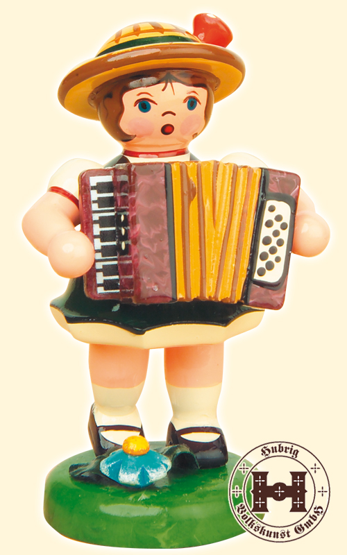 Figur, Mädchen mit Akkordeon ca. 6,5cm