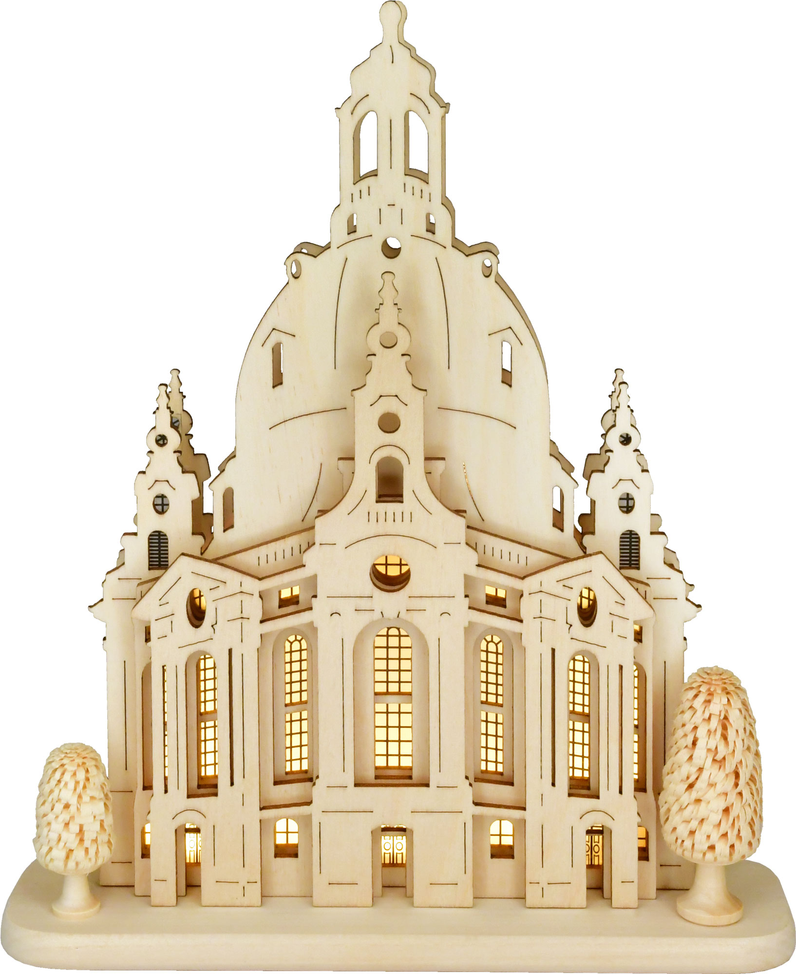 SB-LED Motiv Frauenkirche Dresden, Massivholzgrundplatte SB-LED Motiv Frauenkirche Dresden, Massivholzgrundplatte