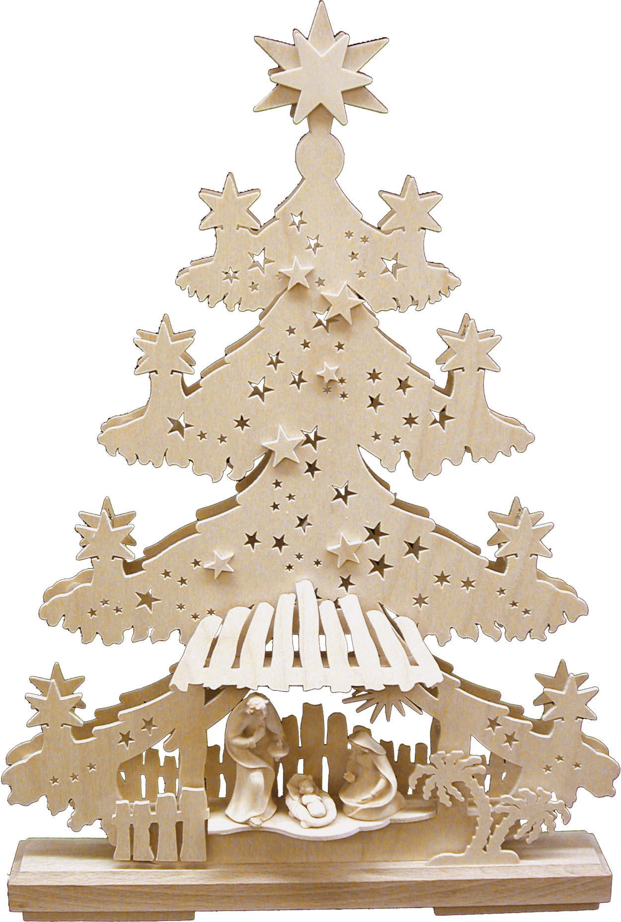 Tanne kl., Krippe, m. 3 Tiroler Figuren, natur Tanne kl., Krippe, m. 3 Tiroler Figuren, natur