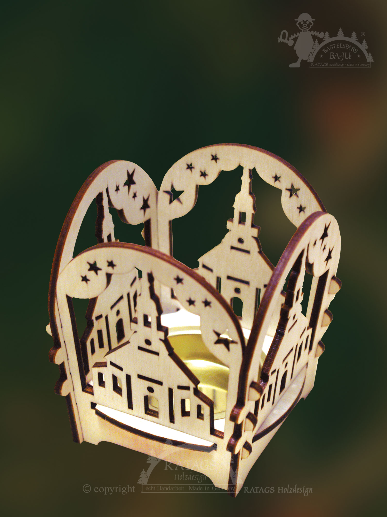 Tischlämpchen zum Basteln, Seiffener Kirche Tischlämpchen zum Basteln, Seiffener Kirche