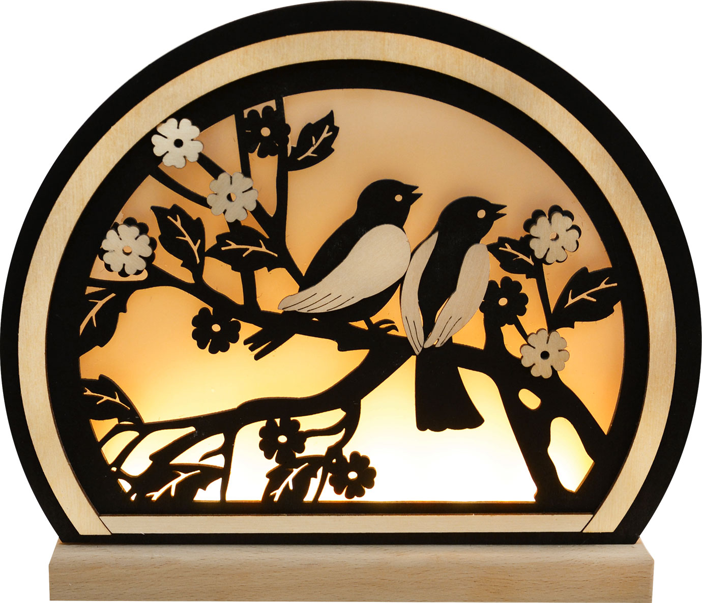 Romantikleuchte, Singende Vögel, schwarz Romantikleuchte, Singende Vögel, schwarz