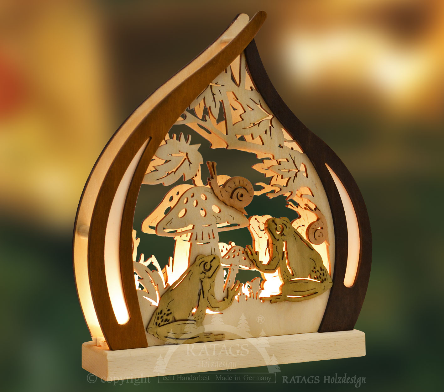 Romantikleuchte birnbaum, Frösche im Wal Romantikleuchte birnbaum, Frösche im Wal