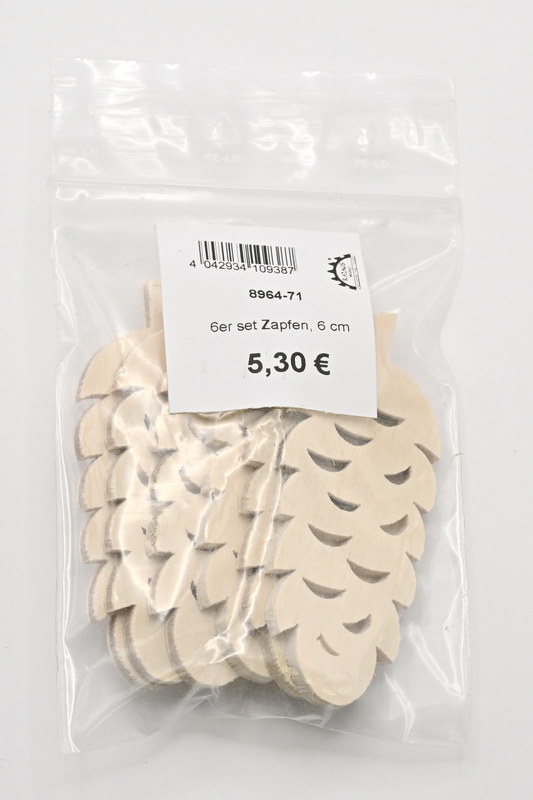 6er set Zapfen, 6 cm 6er set Zapfen, 6 cm