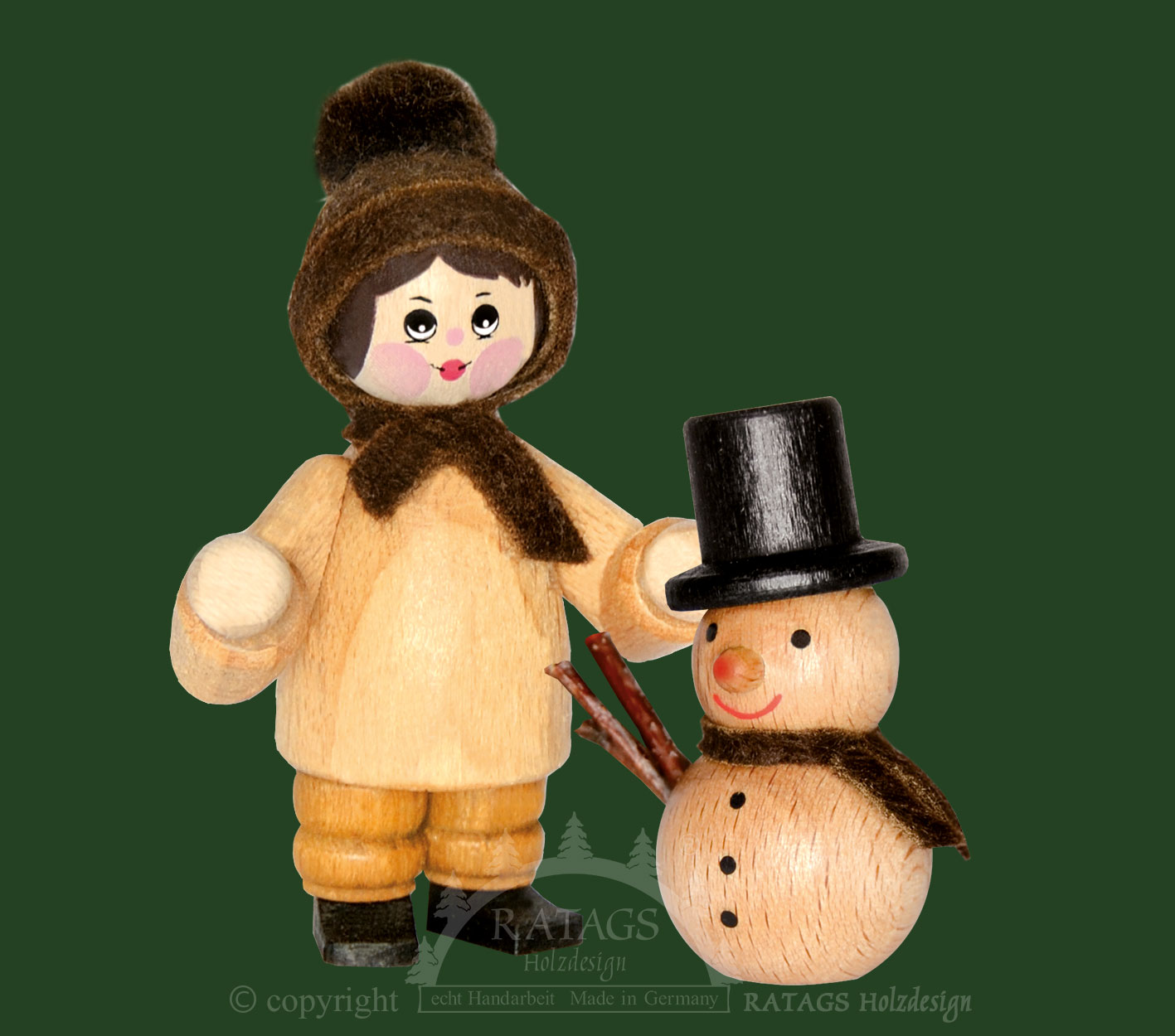 Figur, Schneemannbauer, natur Figur, Schneemannbauer, natur
