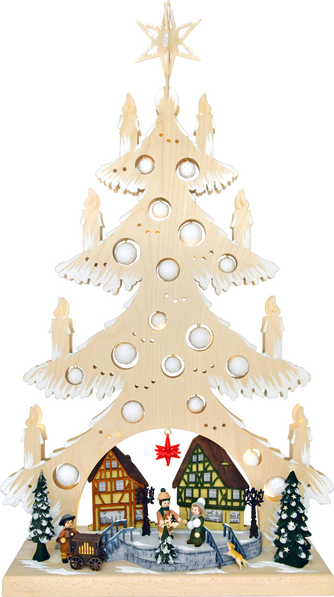 Tanne gr., Weihnachtszauber im Dorf, Raureif