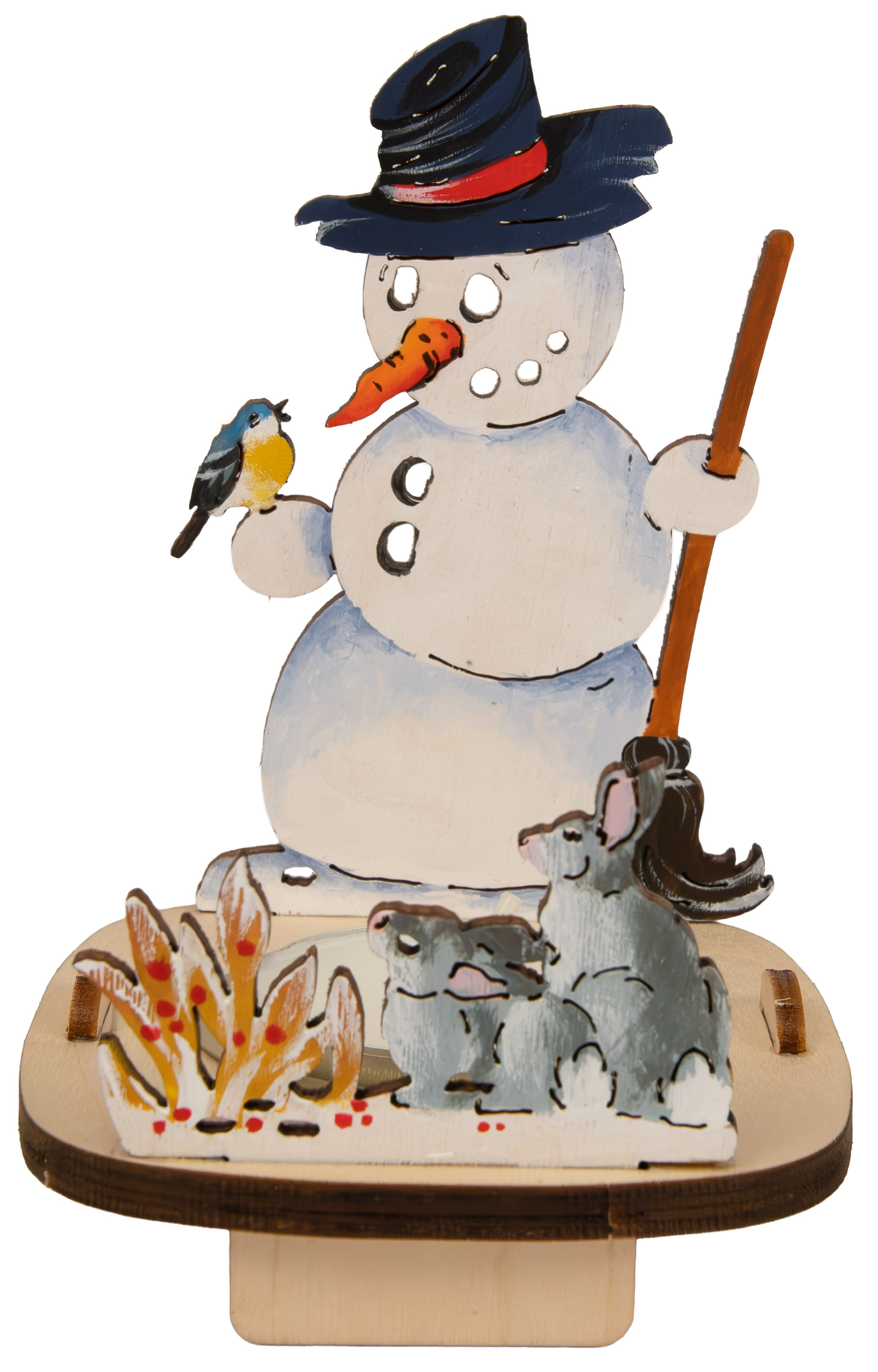 Schattenspiel zum Basteln, Schneemann