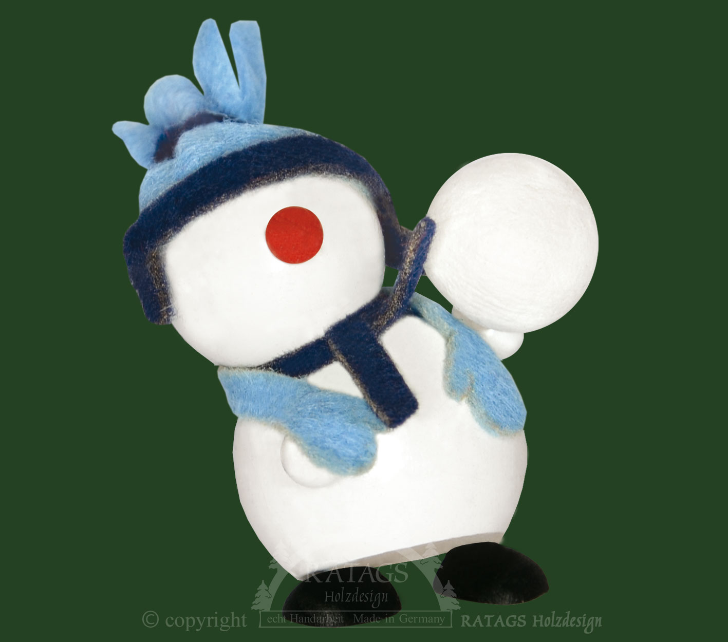 Molli, Junge Linie, Schneemann mit große blaue Mütze Molli, Junge Linie, Schneemann mit große blaue Mütze