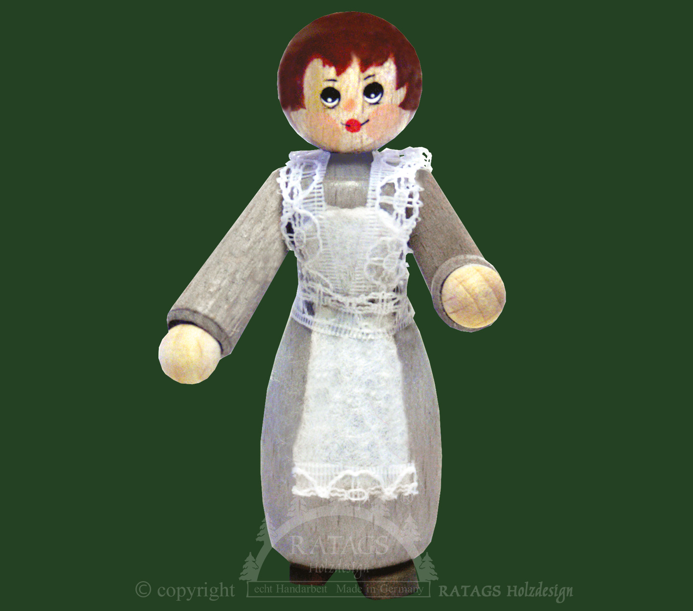 Figur, Backwarenverkäuferin Spitzenschürze Figur, Backwarenverkäuferin Spitzenschürze