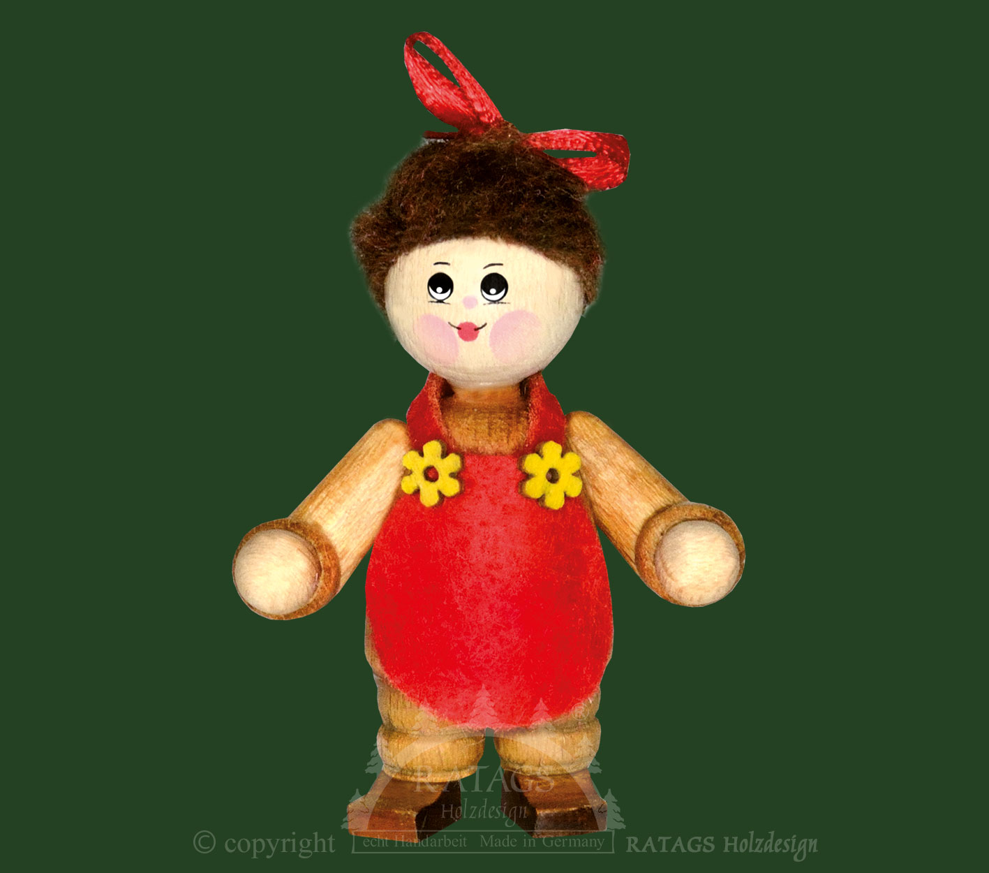 Sammler-Püppchen, Mädchen mit Schürze und Schleife im Haar Sammler-Püppchen, Mädchen mit Schürze und Schleife im Haar