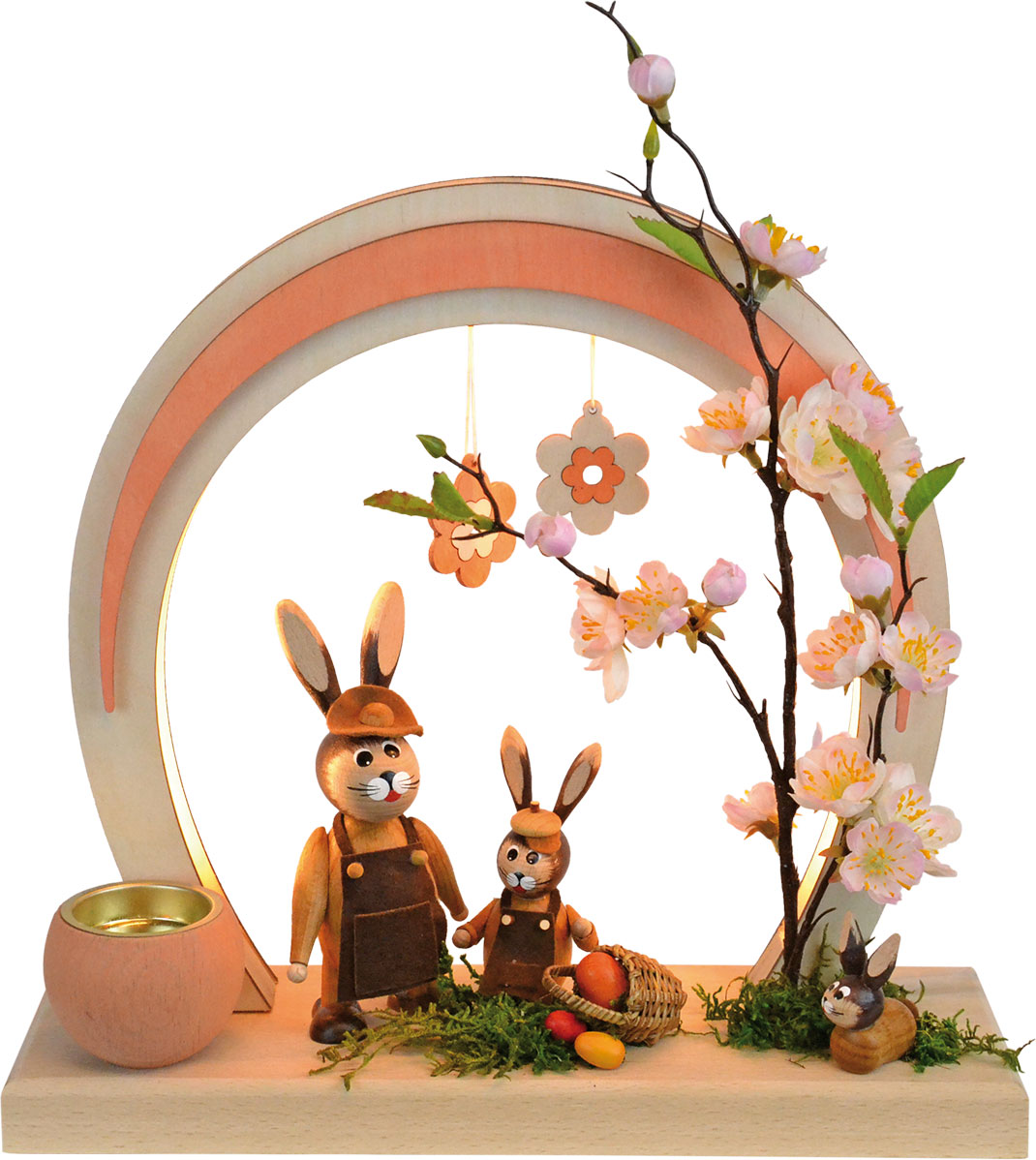 Romantikleuchte Ostern, LED, rund, lachsfarben Romantikleuchte Ostern, LED, rund, lachsfarben