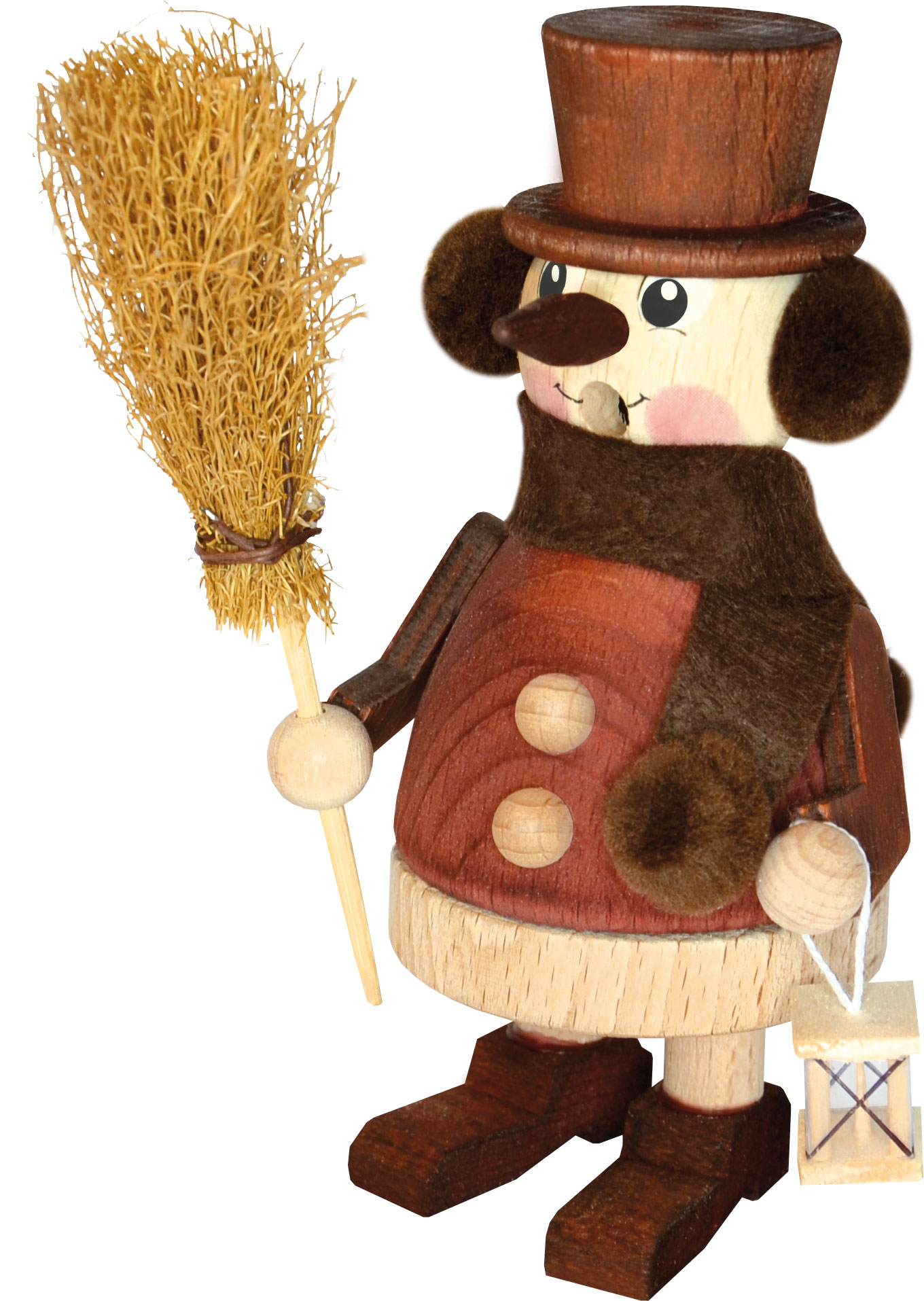 Räuchermännchen, Schneemann mit Besen