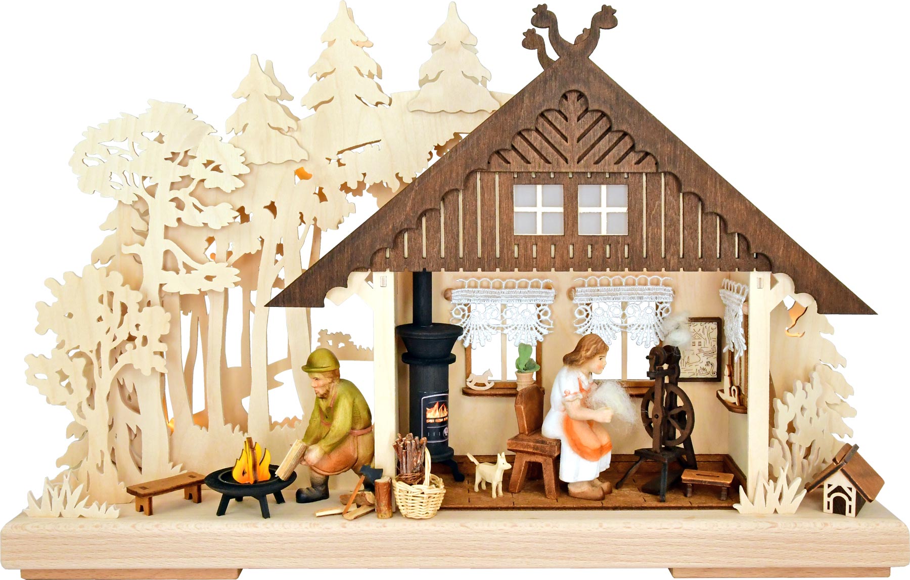 3D-Schwibbogen kl. Handwerkerstübchen mit Kamin