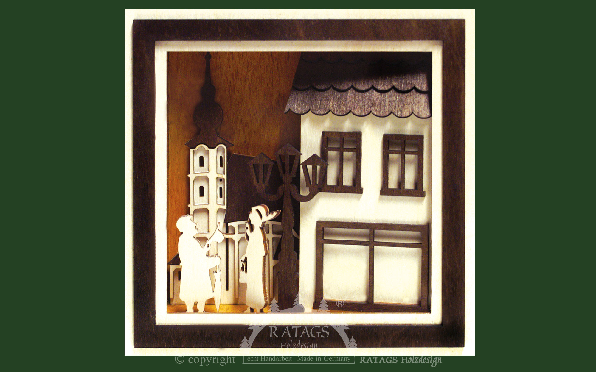 3D-Wandbild, Alte Liebe, Rahmen dunkelbraun