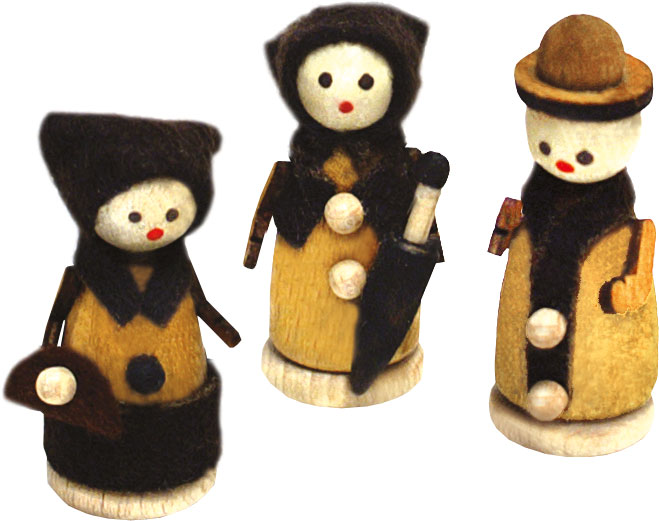 Miniaturfiguren, 3er Set, Besucher