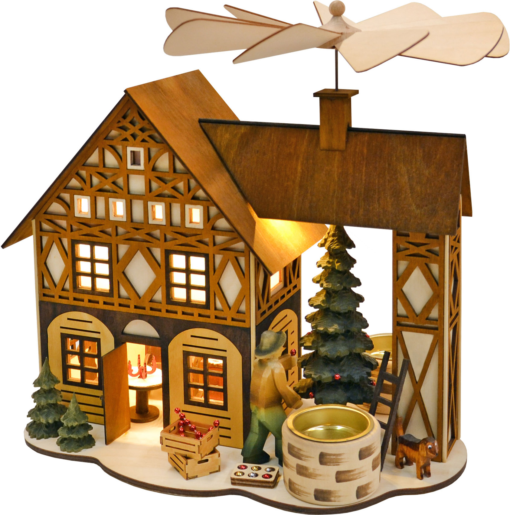 Fachwerkhauspyramide, Weihnachtsvorberei Fachwerkhauspyramide, Weihnachtsvorberei