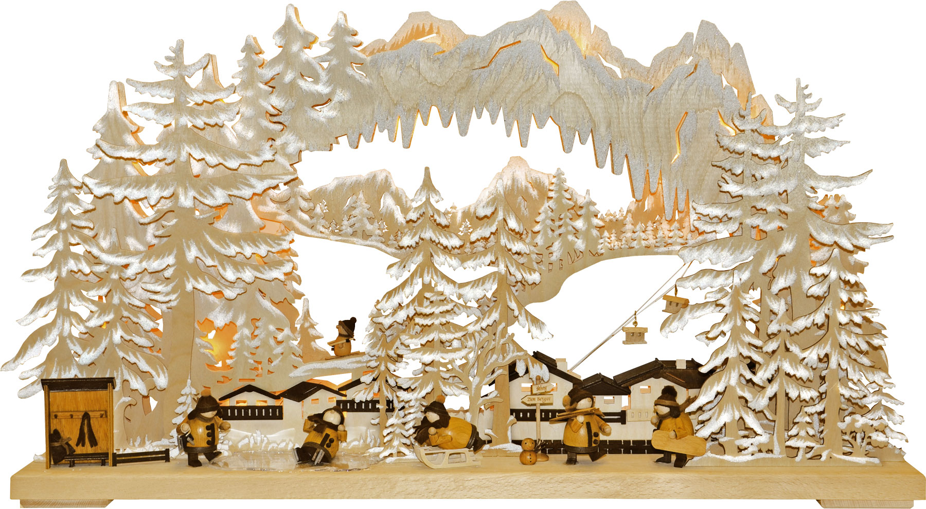 3D-Schwibbogen groß, Skistation, Raureif 3D-Schwibbogen groß, Skistation, Raureif