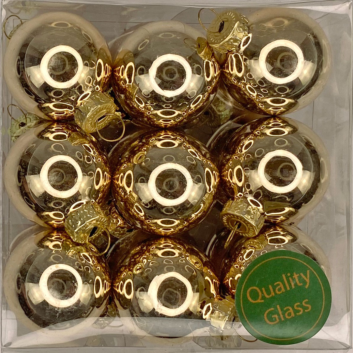 Glaskugeln, 18 Stk, 30 mm, autumn blonde autumn blonde