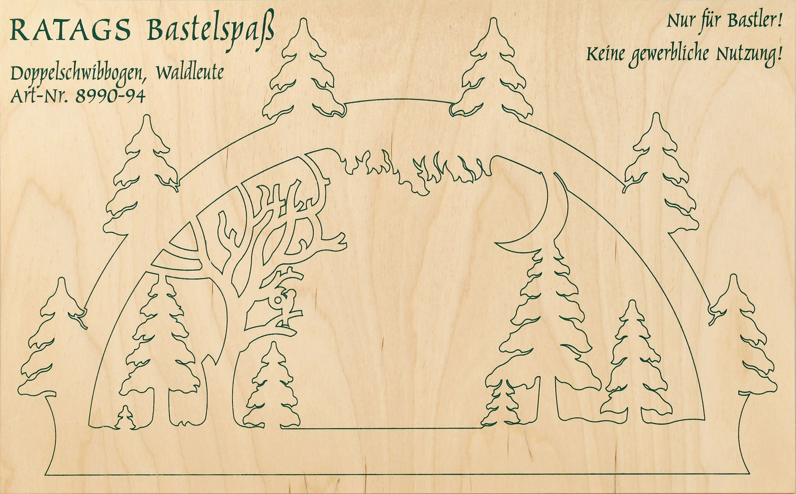 2 Motivsperrholzplatten, Selbstaussägen Schwibbogen, klein, Waldlichtung 2 Motivsperrholzplatten, Selbstaussägen Schwibbogen, klein, Waldlichtung