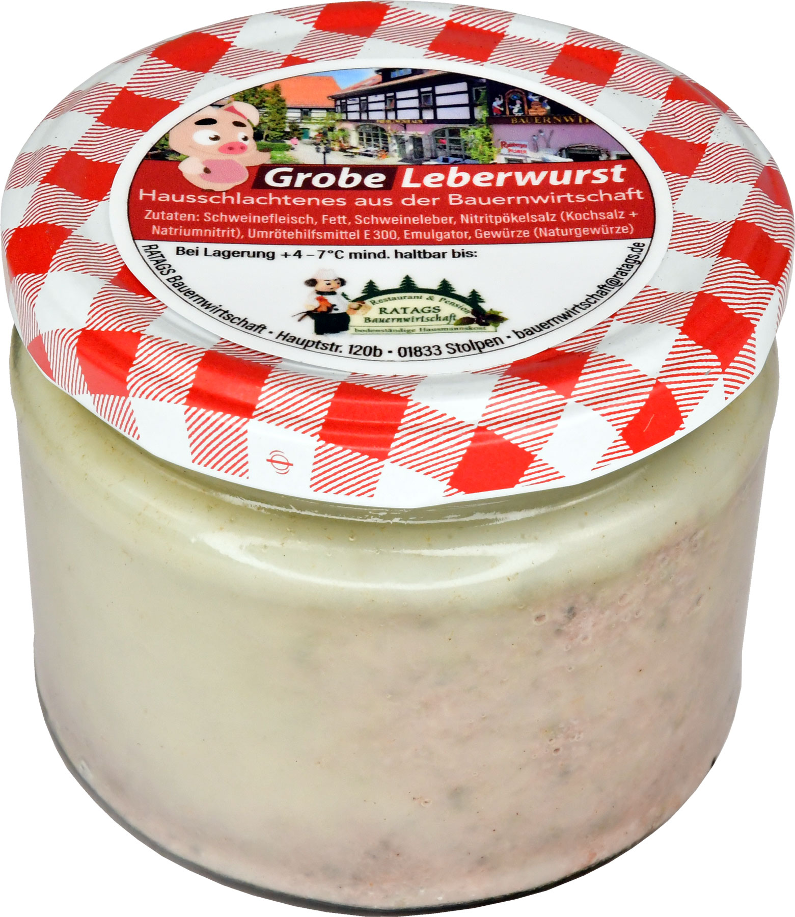 Leberwurst grob im Glas vom Schwein / 260g, Wurstglas Leberwurst grob im Glas vom Schwein / 260g, Wurstglas