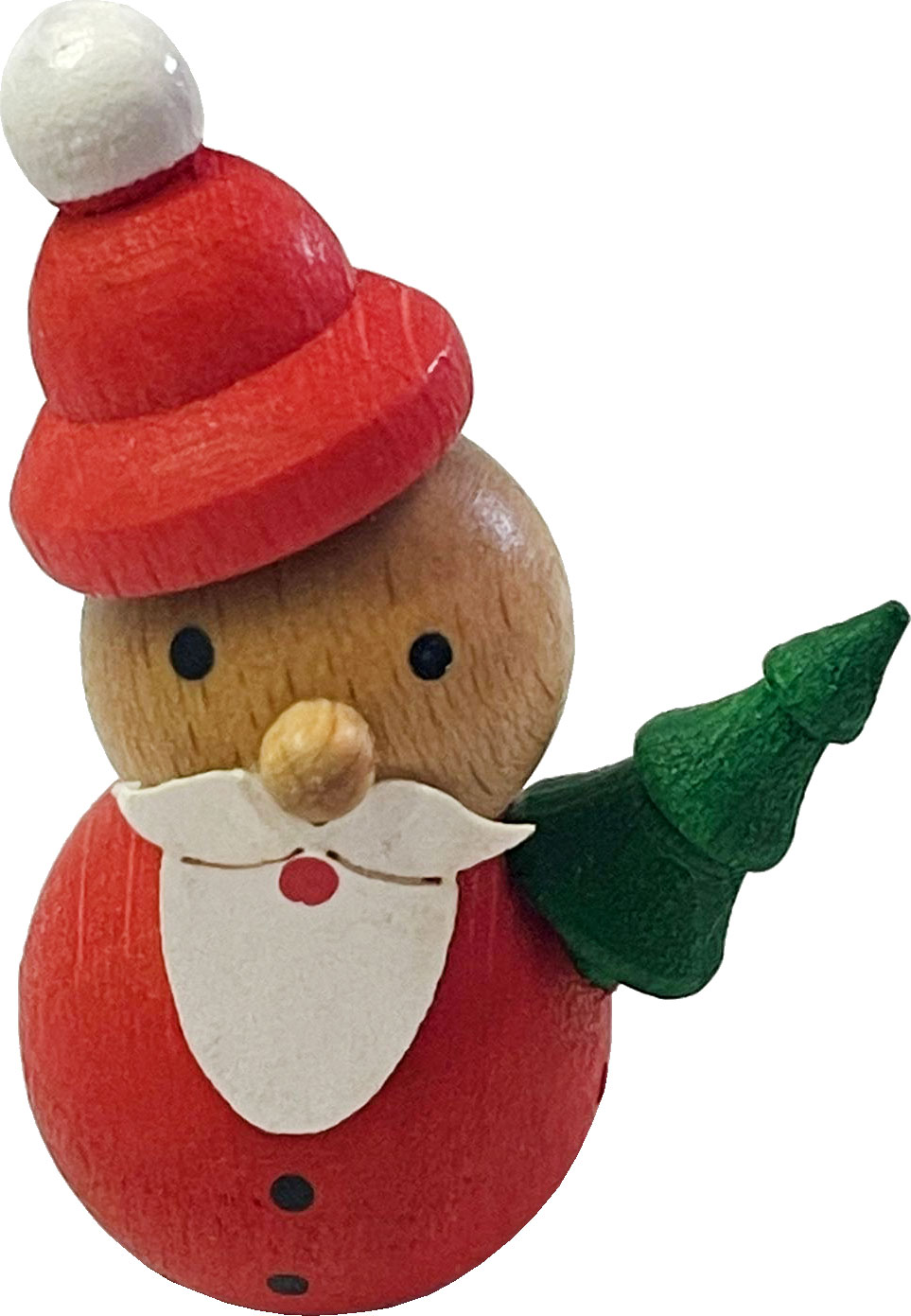 Figur Weihnachtsmann rot mit Baum, 4 cm Figur Weihnachtsmann rot mit Baum, 4 cm