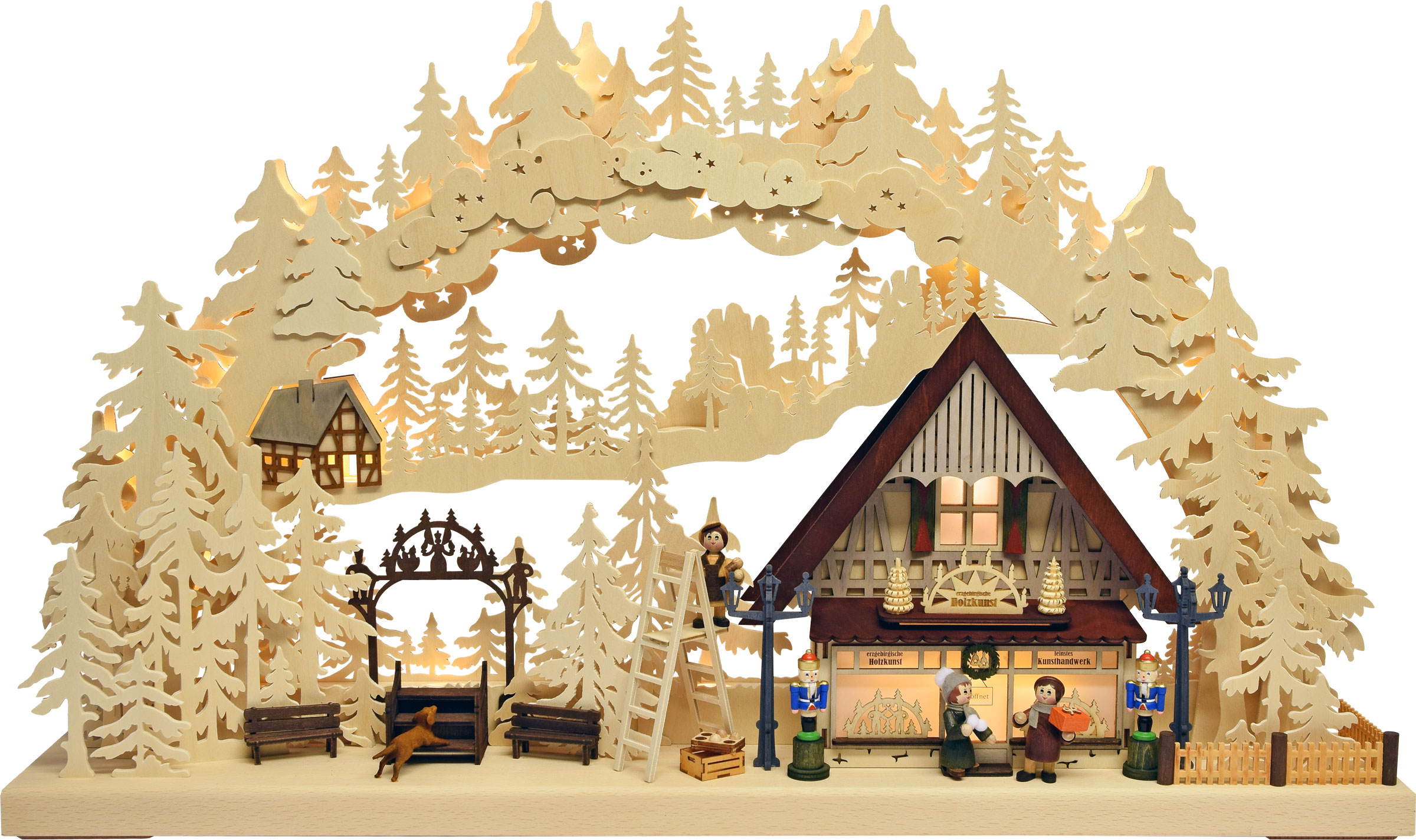 3D-Schwibbogen gr., Erzgebirgische Holzkunst 3D-Schwibbogen gr., Erzgebirgische Holzkunst