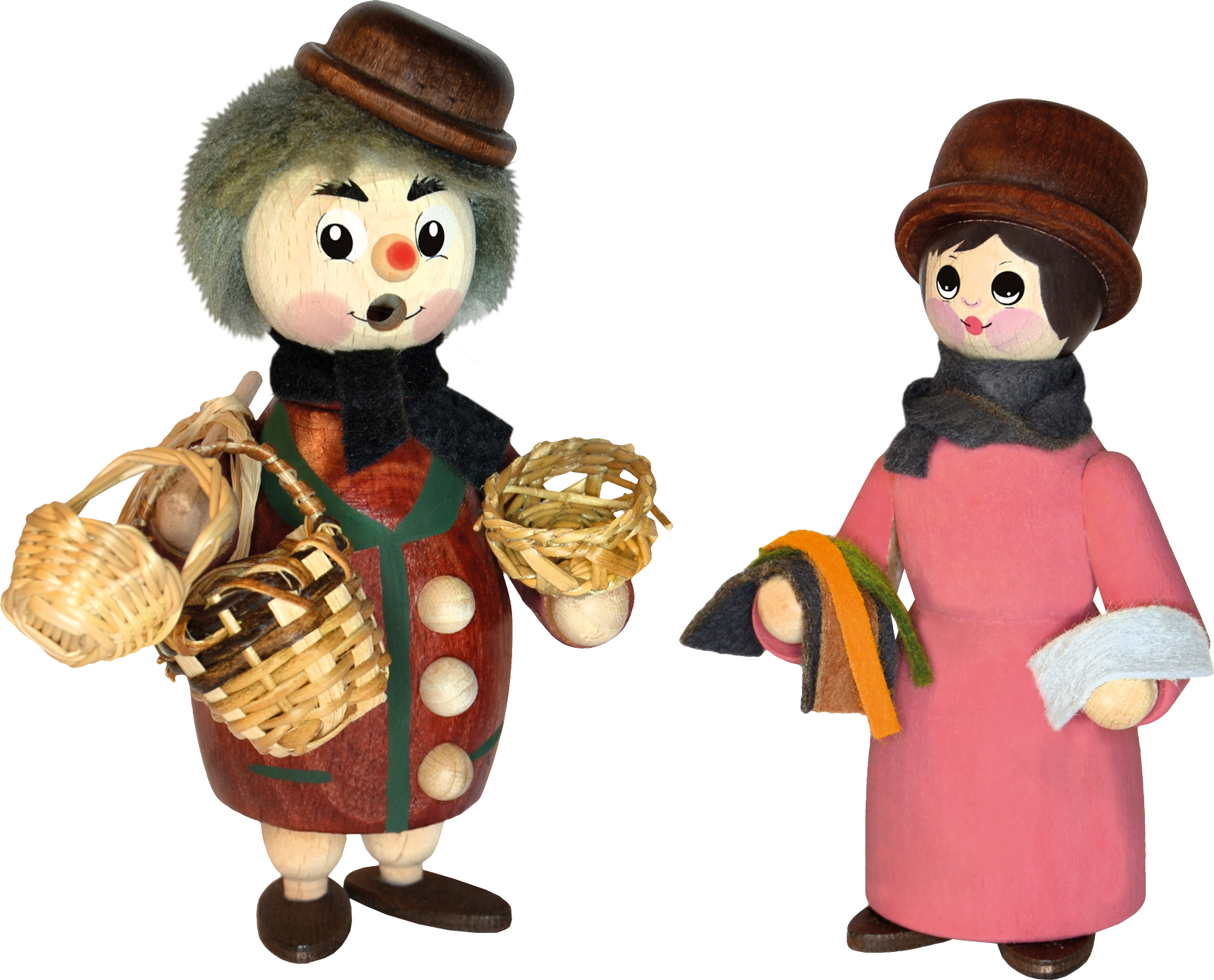 Räuchermännchen zum Basteln, Korbmacher (RM) mit Ehefrau (Figur) Räuchermännchen zum Basteln, Korbmacher (RM) mit Ehefrau (Figur)
