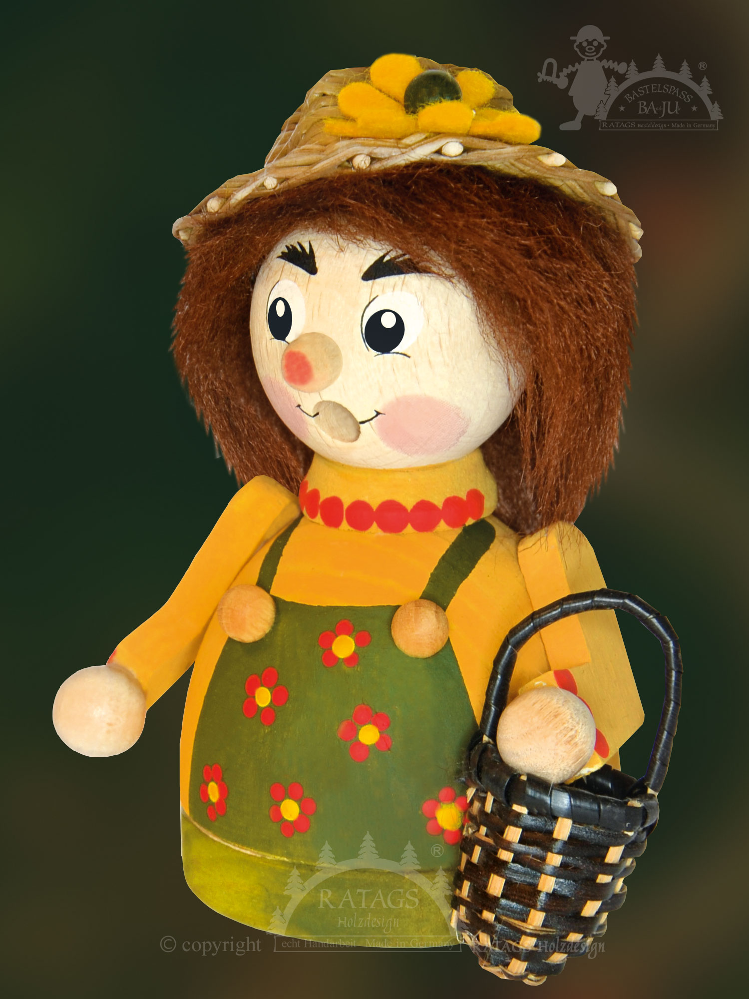 Räuchermännchen zum Basteln, Moppel, Gärtnerin Räuchermännchen zum Basteln, Moppel, Gärtnerin