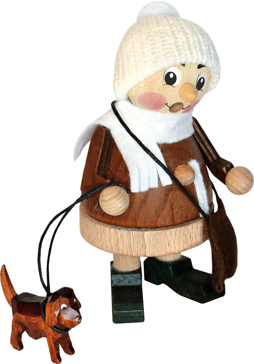 Räuchermännchen, Winterkind mit Hund Räuchermännchen, Winterkind mit Hund