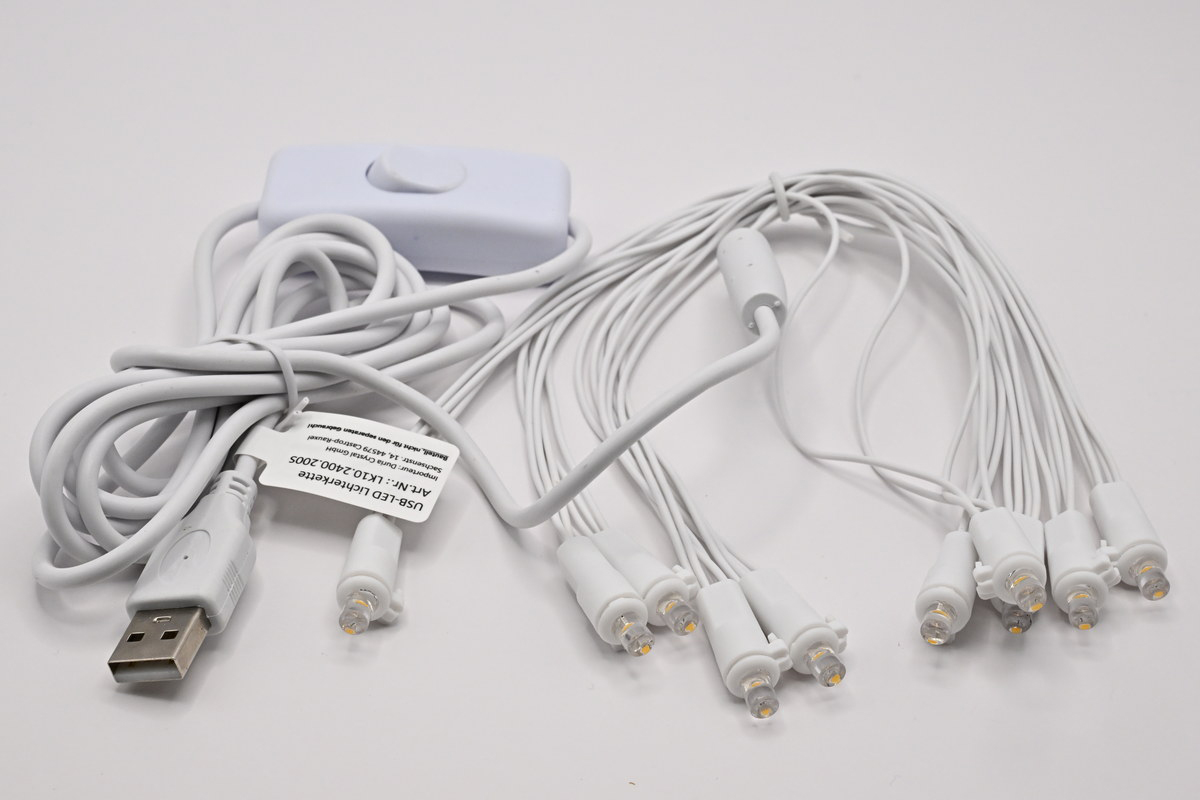 LED-USB Lichterkette 10-fach HALB-USB mit Schalter, 2 Meter LED-USB Lichterkette 10-fach HALB-USB mit Schalter, 2 Meter