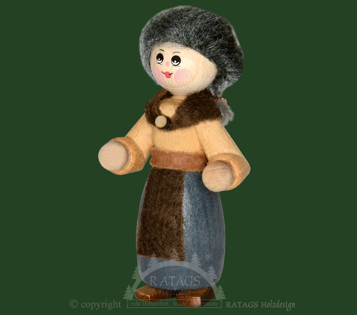 Sammler-Püppchen, Frau mit Rock, graue Haare, Zopf Sammler-Püppchen, Frau mit Rock, graue Haare, Zopf