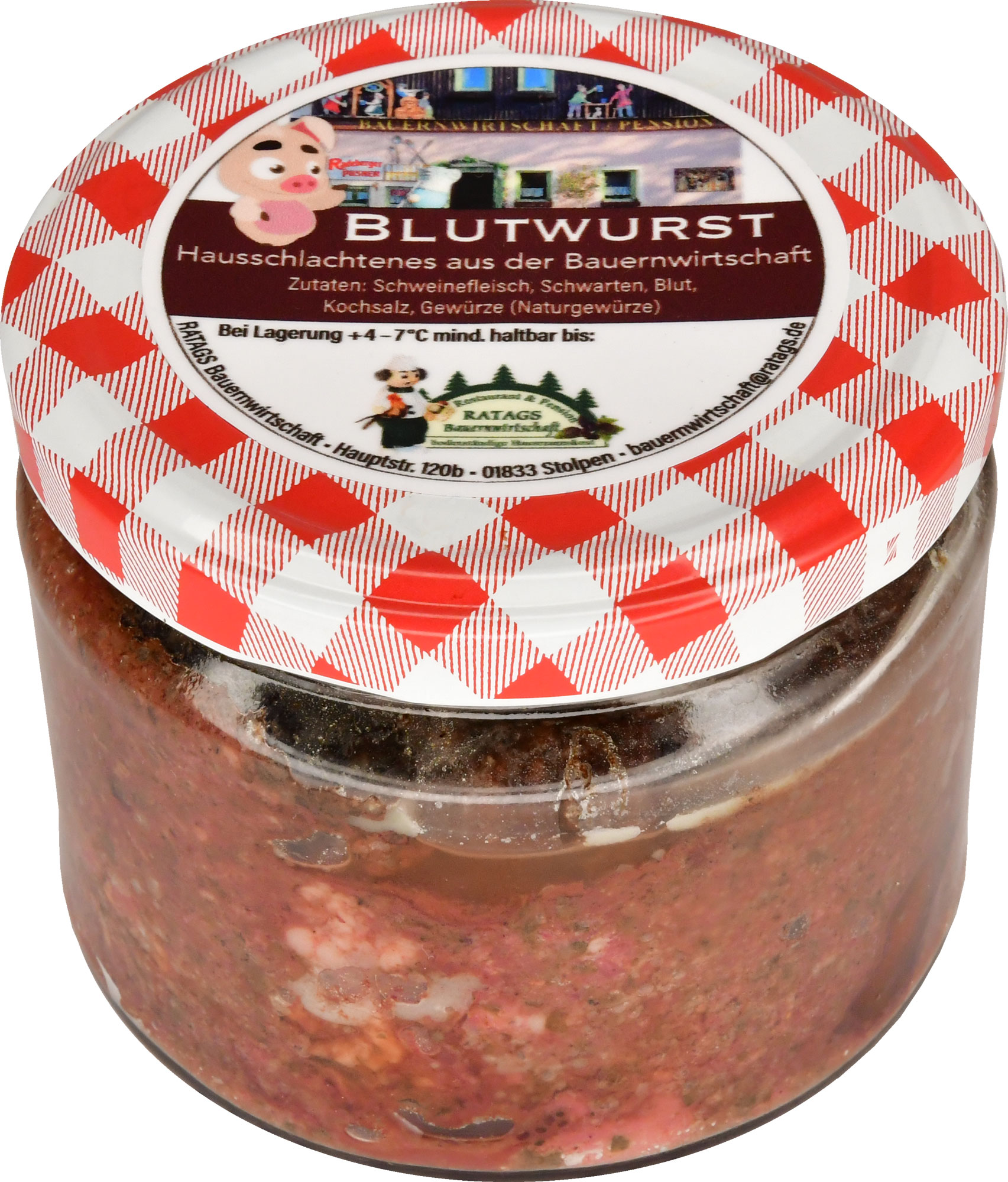 Blutwurst im Glas vom Schwein / 260g Wurstglas Blutwurst im Glas vom Schwein / 260g Wurstglas