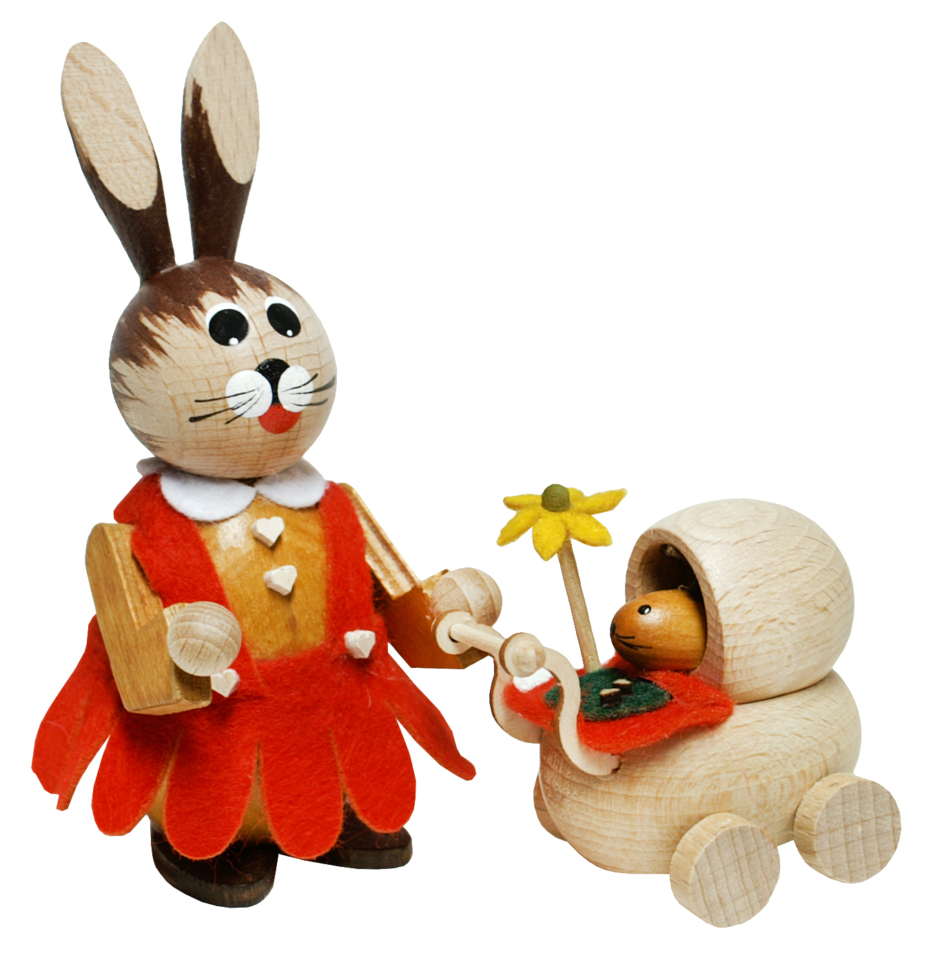 Uriger Hase, Mädchen mit Kinderwagen Uriger Hase, Mädchen mit Kinderwagen