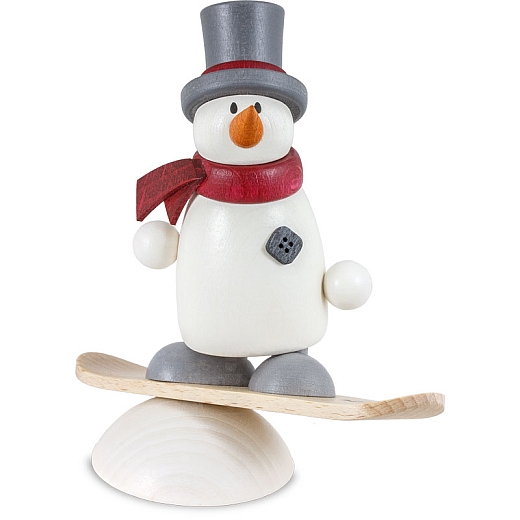 Schneemann Fritz, mit Snowboard Schneemann Fritz, mit Snowboard
