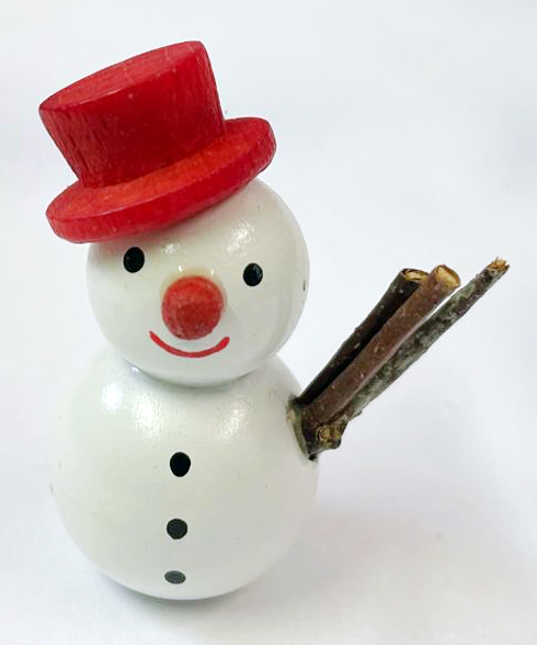 Schneemann weiß, roter Hut 3,5 cm