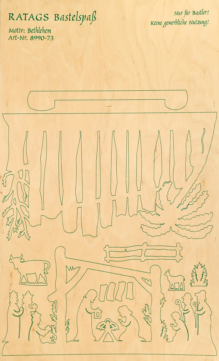 2 Motivsperrholzplatten, Bethlehem, SB klein, zum Selbstaussägen
