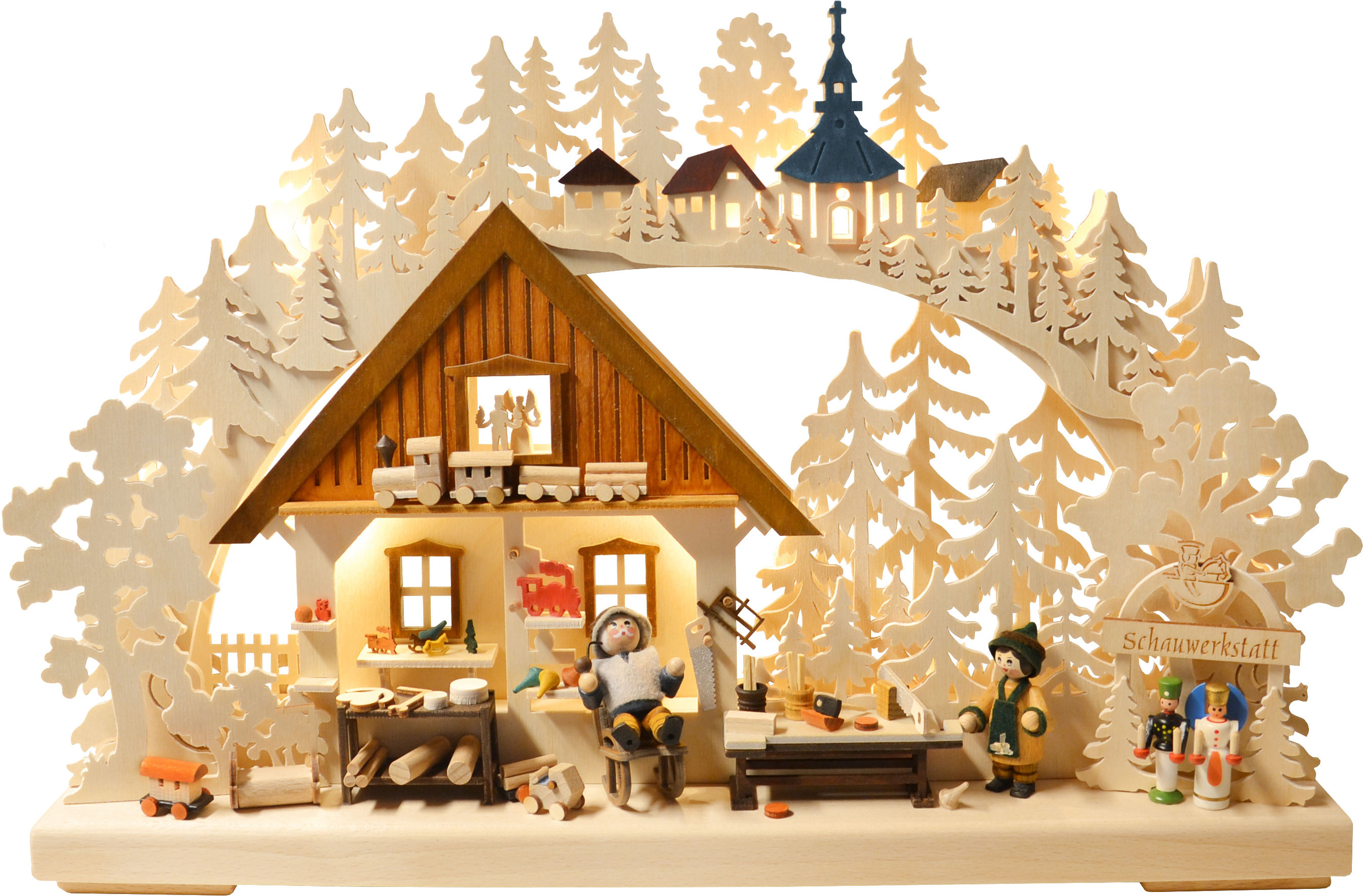 3D-Schwibbogen klein, Spielzeugmacherwerkstatt 3D-Schwibbogen klein, Spielzeugmacherwerkstatt