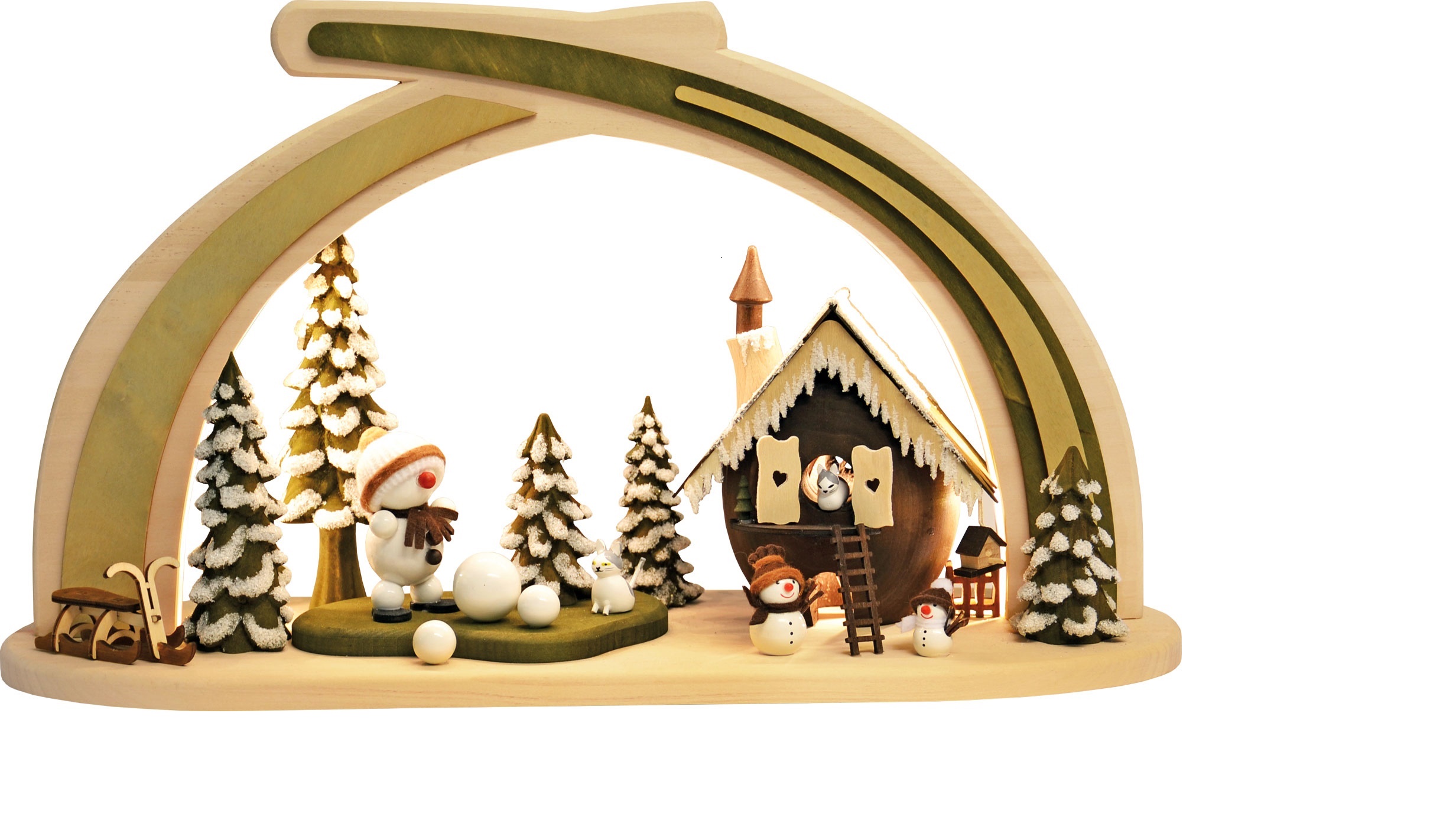 Massivholzbogen, grün, unbestückt LED-Beleuchtung Massivholzbogen, grün, unbestückt LED-Beleuchtung