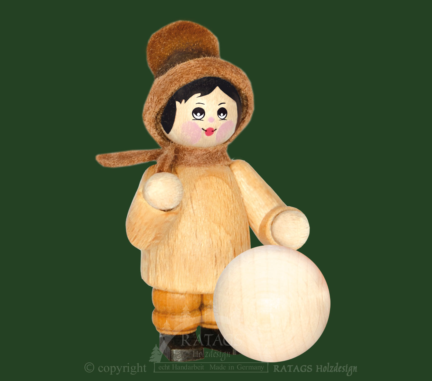 Figur, Schneeballroller, natur Figur, Schneeballroller, natur
