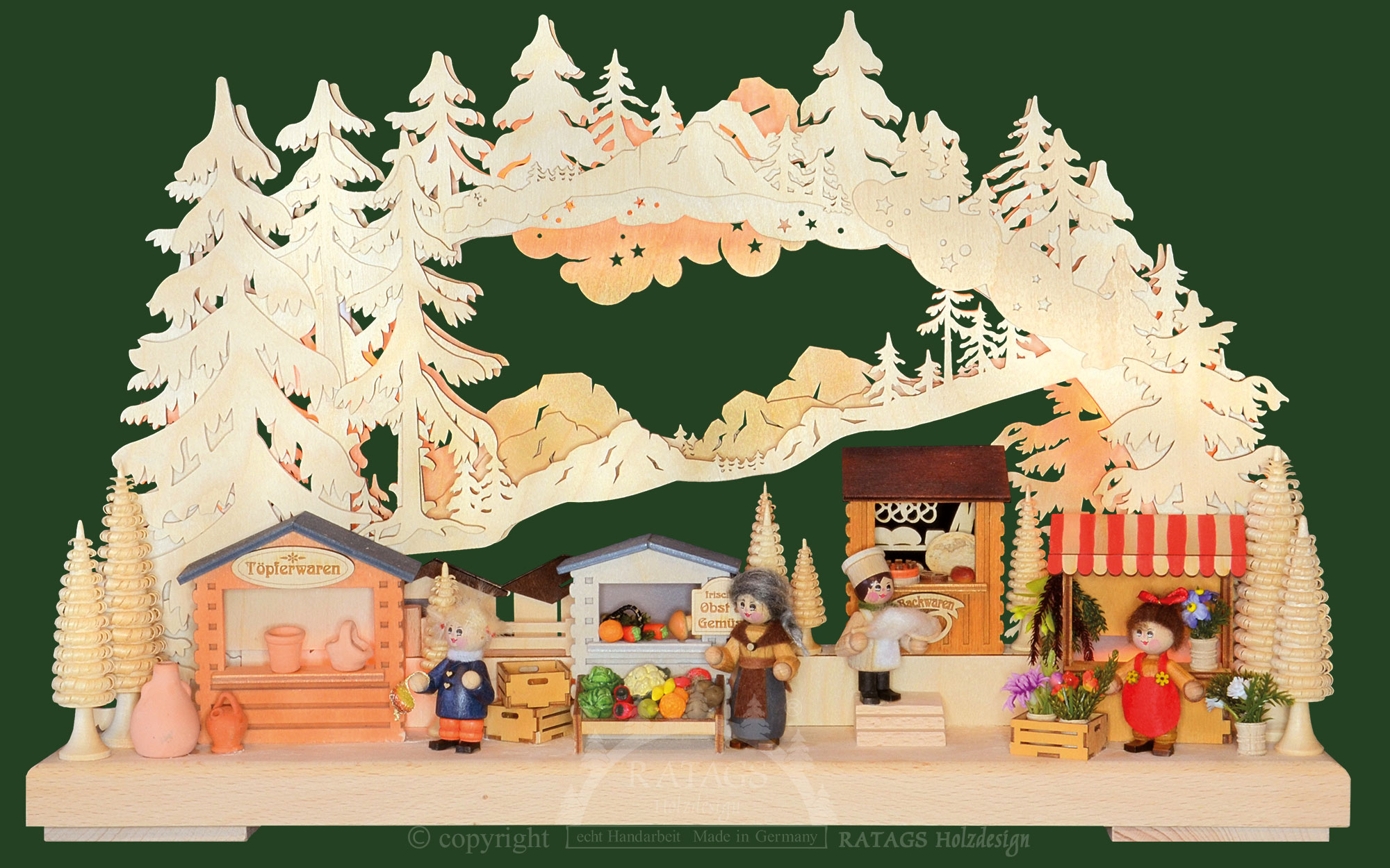 3D-Schwibbogen kl., Markttag 3D-Schwibbogen kl., Markttag