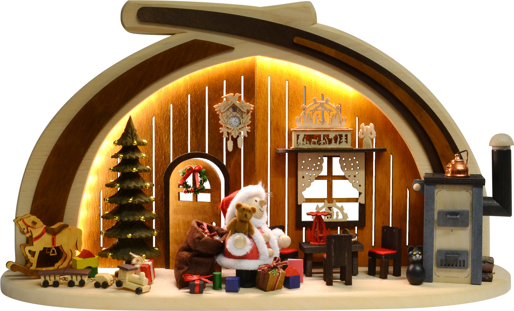 Massivholzbogen, Weihnachtsstube mit LED-Beleuchtung Massivholzbogen, Weihnachtsstube mit LED-Beleuchtung